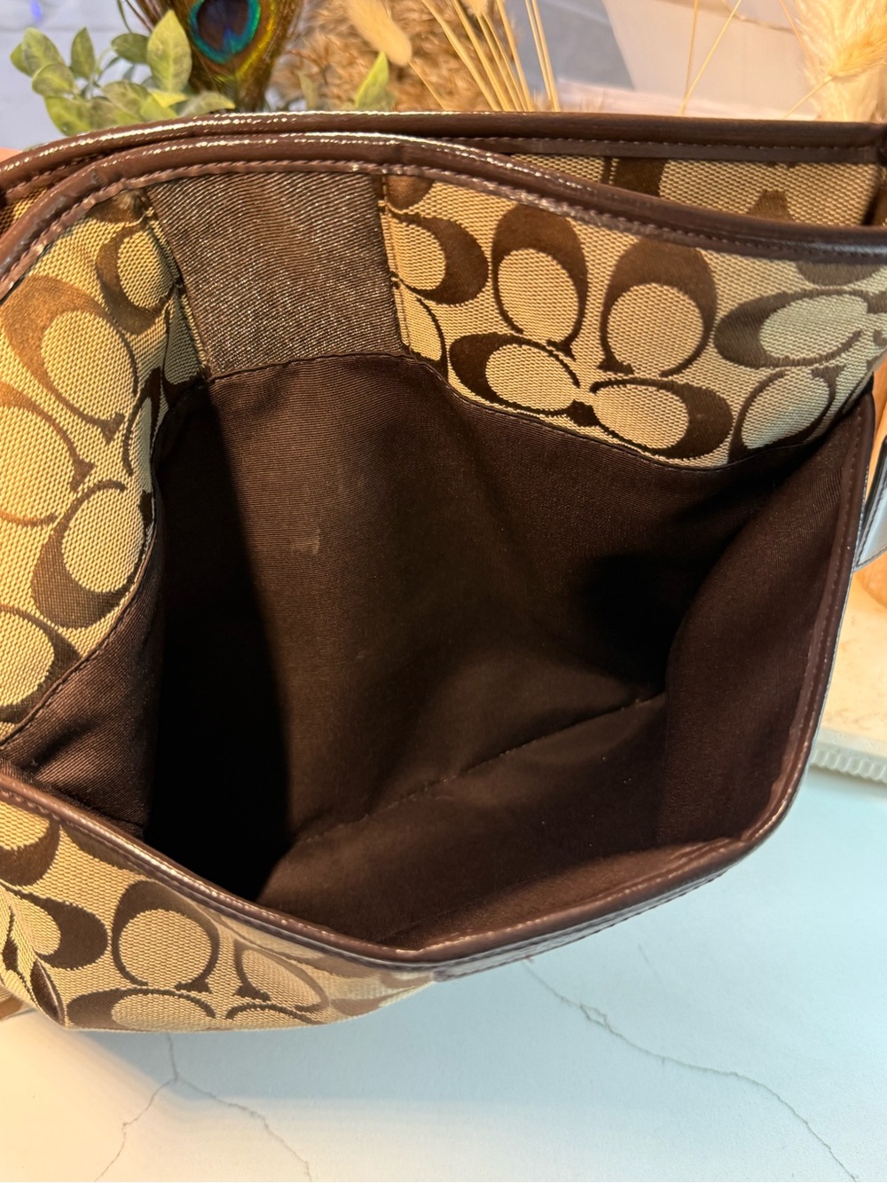 Coach Signature Stripe Crossbody Messenger Bag EUC - Picture 12 of 13